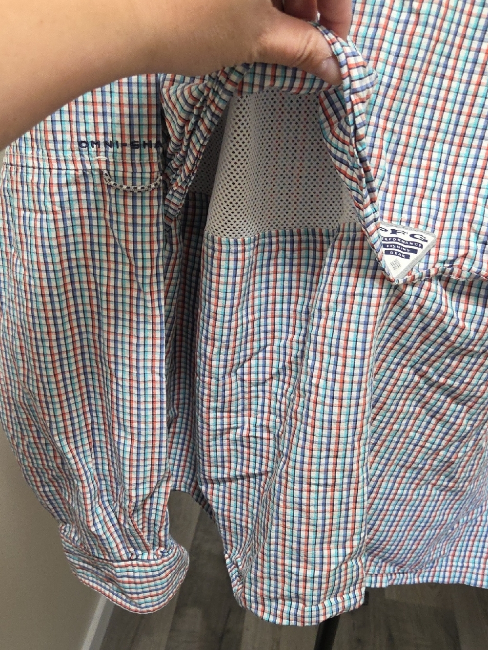 Columbia PFG Omni-Shield Plaid Fishing Shirt Long Sleeve Button-Up Outdoor - Picture 12 of 12